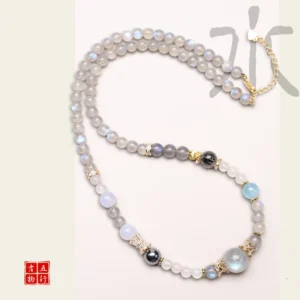 Lucky Follow – Water Element Multi-Wrap Moonstone Necklace Bracelet