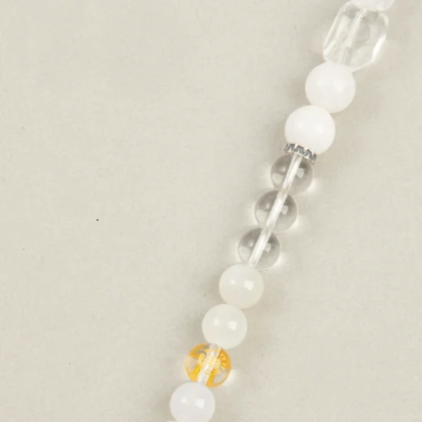 Luminous Gold Radiance – Five Elements Metal Energy White Crystal Bracelet - Image 3