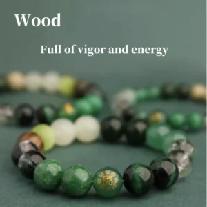 Malachite Balanced Wood Energy Bracelet