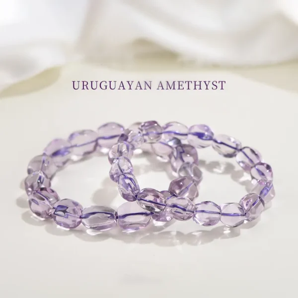 Pair of Uruguayan amethyst bracelets