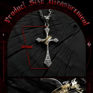 Ring of Holy Light – Vintage Cross Pendant 925 Silver Necklace