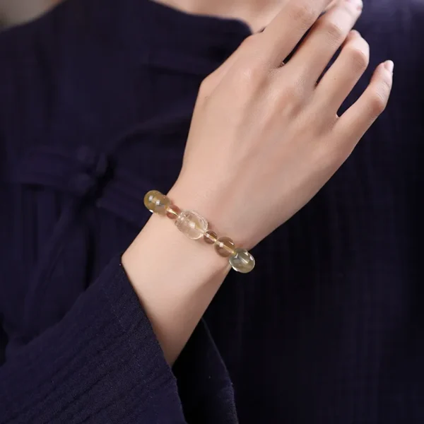 Woman Wearing Yellow Citrine Pixiu Bracelet