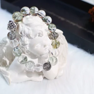 Mystic Grove – Rutilated Quartz & Phantom Crystal Bracelet