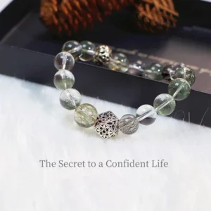 Mystic Grove – Rutilated Quartz & Phantom Crystal Bracelet