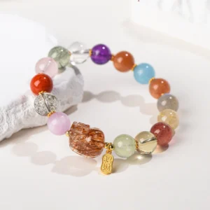Radiant Harmony – Multi-Gem Pixiu Bracelet