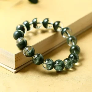 Top Grade Natural Green Ghost Crystal Lucky Bracelet