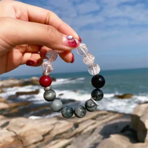 Vital Flow – Blue Tiger Eye & Phantom Crystal Bracelet