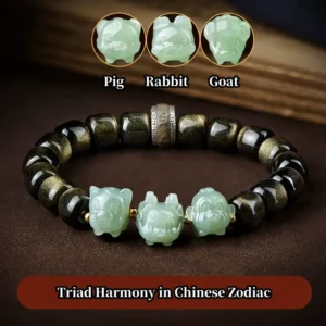 Golden Obsidian Hetian Jade Zodiac Bracelet