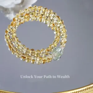 Prosperity Flow – Yellow Tower Crystal & Green Phantom Multi-Wrap Bracelet