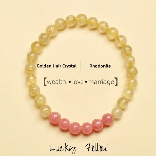Close-up of Love Energy Bracelet with gemstone names