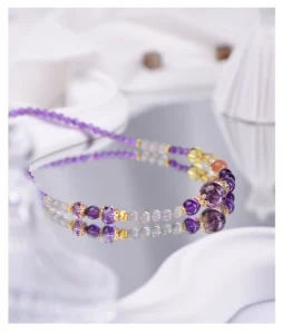 Radiant Grace – Amethyst & Citrine Multi-Wrap Courage Bracelet Necklace