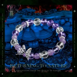 RUYE – Whisper of Wings | Amethyst & Crystal Butterfly Bracelet