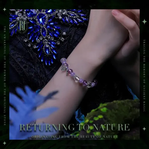 Delicate women’s crystal bracelet with butterfly charm – spiritual jewelry