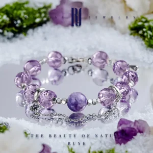RUYE – Moonlight Wisteria | Amethyst & Purple Jade Crystal Handmade Spiritual Bracelet