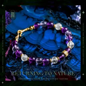 Royal Amethyst Glow – 925 Silver Handmade Crystal Healing Bracele