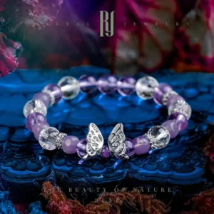 RUYE – Whisper of Wings | Amethyst & Crystal Butterfly Bracelet