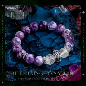 Mystic Grace – Purple Jade & White Phantom Crystal Bracelet