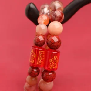 Radiant Blaze – Red agate heart sutra Energy Bracelet