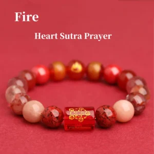 Radiant Blaze – Red agate heart sutra Energy Bracelet