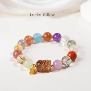 Radiant Harmony – Multi-Gem Pixiu Bracelet