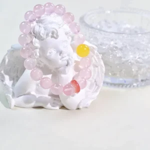 Radiant Love – Rose Quartz with Amber & Red Agate Bracelet