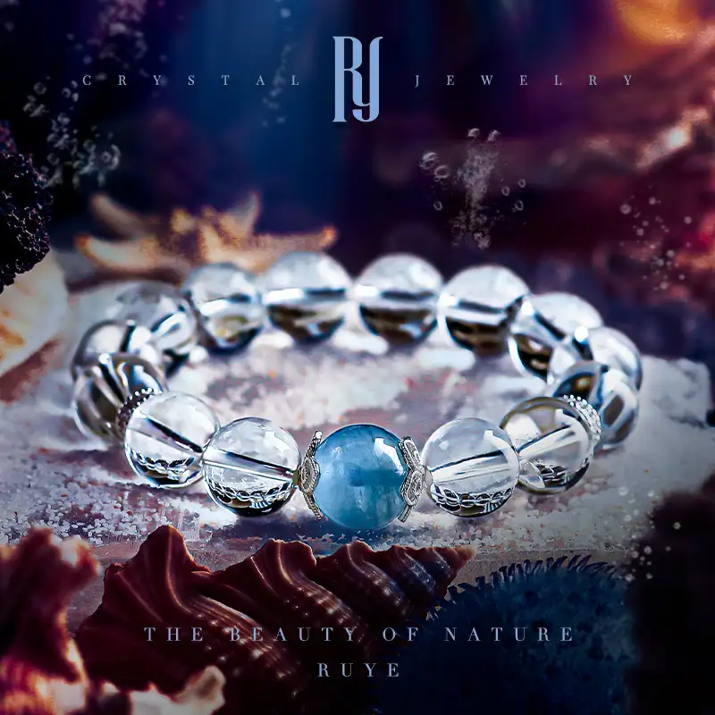 RUYE Ocean Light Bracelet – Aquamarine Main Stone