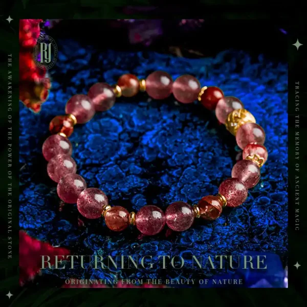 Returning to Nature – Strawberry Quartz and Garnet Bracelet with Healing Vibes