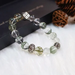 Mystic Grove – Rutilated Quartz & Phantom Crystal Bracelet