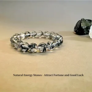 Shadow Luck – Black Rutile Quartz Wealth Bracelet