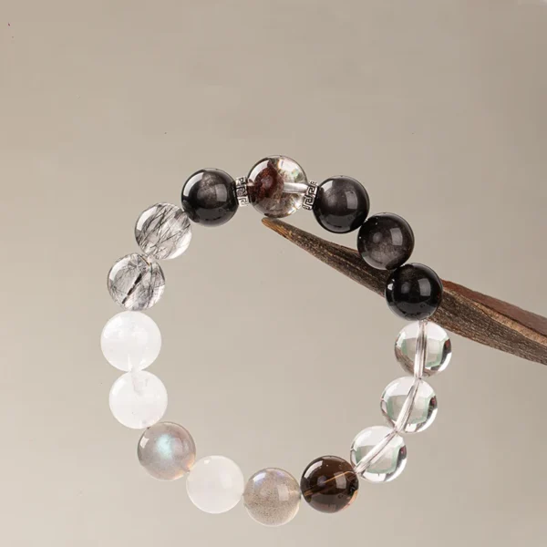 White Agate and Phantom Quartz beads for purification