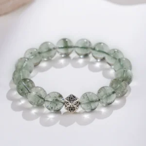 Silent Fortune – Premium Green Phantom Quartz Bracelet