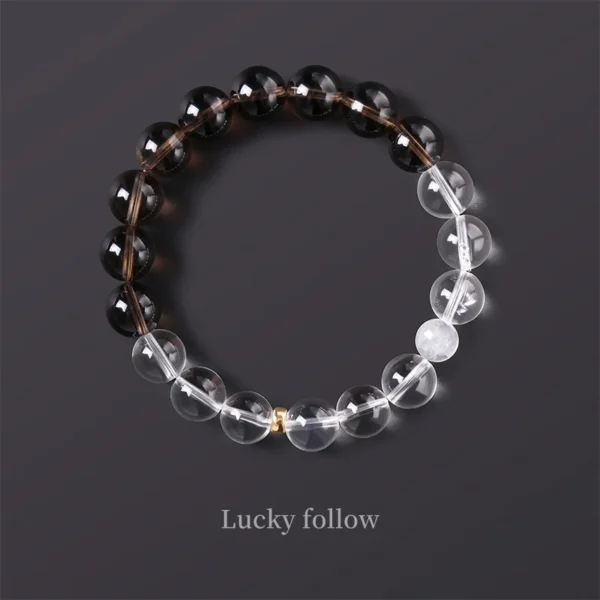 Dual-Tone Prosperity Bracelet with Smoky and Clear Quartz