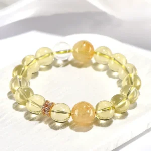 Sun Aura – Citrine & Golden Rutilated Quartz Wealth Bracelet