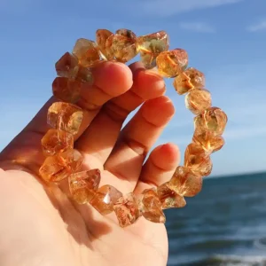 Sunrise Fortune – Raw Yellow Topaz Crystal Bracelet
