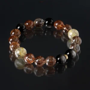 Fortune Align – Super Seven & Golden Obsidian Crystal Bracelet