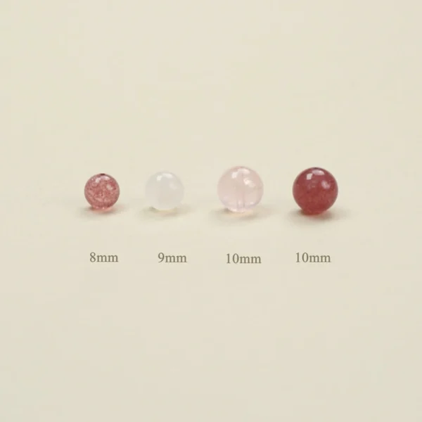 Four gemstone bead sizes used in the bracelet