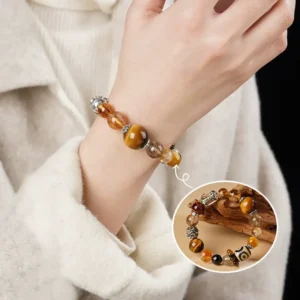 Fortune Guardian – Tiger Eye & Rutilated Quartz Bracelet