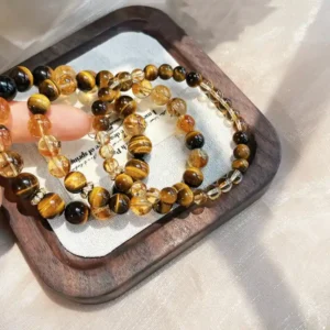 Golden Ground – Tiger Eye & yellow tower crystal Bracelet
