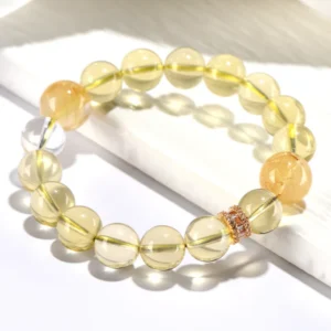 Sun Aura – Citrine & Golden Rutilated Quartz Wealth Bracelet