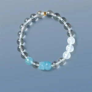 Ocean Guardian – Aquamarine Pixiu Clear Quartz Healing Bracelet