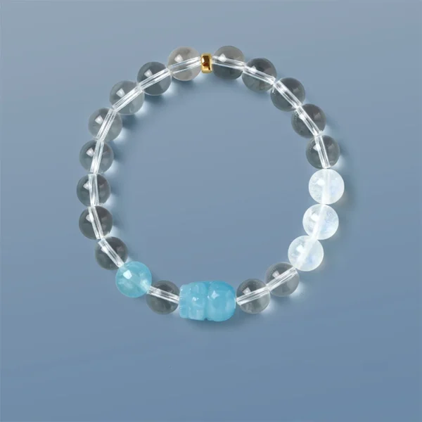 Ocean Guardian Healing Bracelet with Aquamarine Pixiu