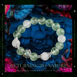 Confidence Bloom – White Ghost & Prehnite Crystal Bracelet for Luck and Empowerment
