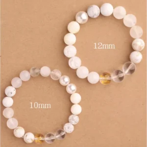 White Crystal Balance Metal Bracelet with Balance Gold and white gemstones