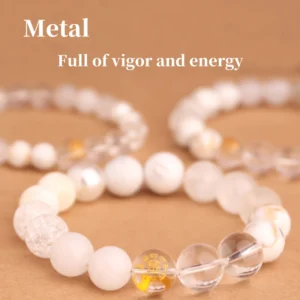 White Crystal Balance Metal Bracelet