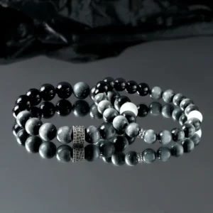 Yin Yang Eyes – Hawk Eye & Moonstone Bracelet