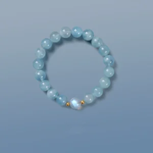 Tranquil Courage – Aquamarine & Moonstone Bracelet