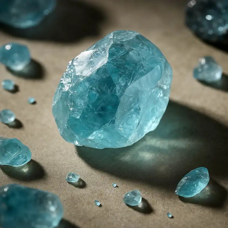 Raw aquamarine crystal representing March birthstone, symbolizing clarity and serenity