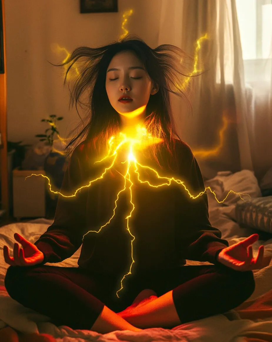Chakra meditation energy flow visualization showing activated energy centers during meditation, aiding in understanding the principles of chakra healing.