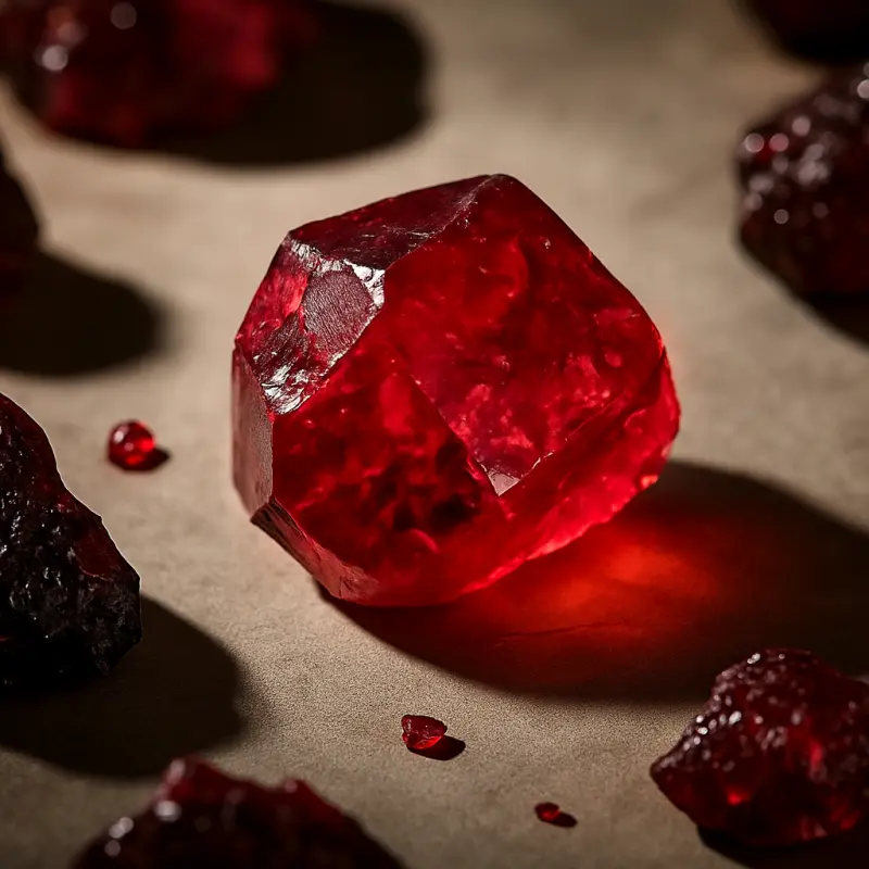 Raw red ruby crystal – July birthstone with vibrant color and natural energy