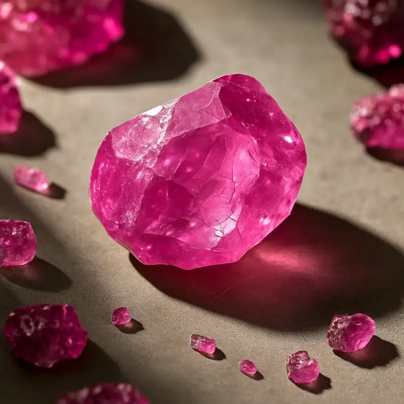 Raw pink tourmaline crystal representing the October birthstone, known for emotional healing and love energy
